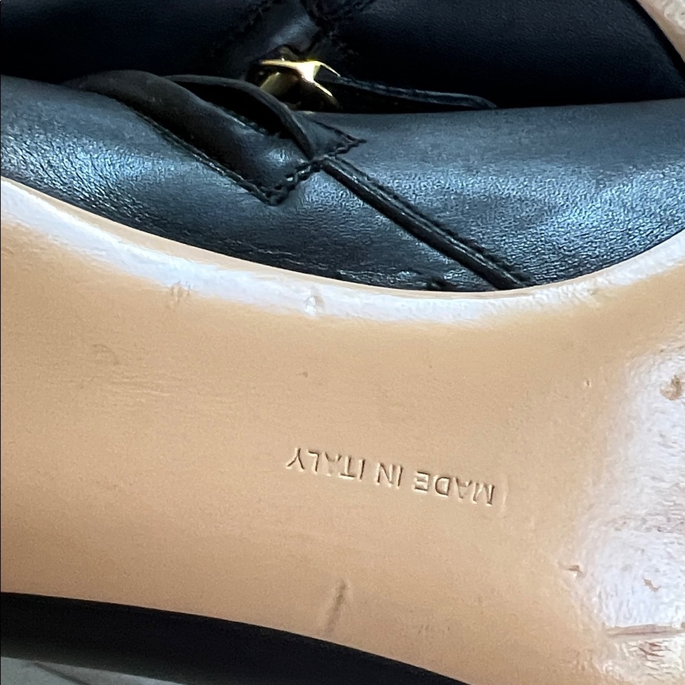 Salvatore Ferragamo Black Heeled Boots with Gold Heel - Picture 12 of 14